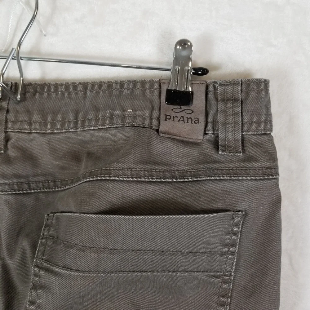 Prana Slim Fit Pants Mens 36x32 Charcoal Gray Organic Cotton Stretch Bridger